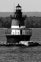 Plum Beach Lighthouse in Rhode Island -BW